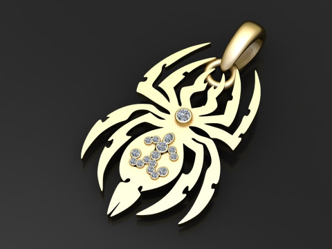 SPIDER GOLD PENDANT Model Cetak 3D