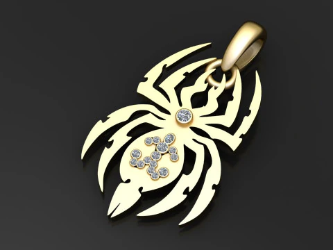 SPIDER GOLD PENDANT 3D Print Model