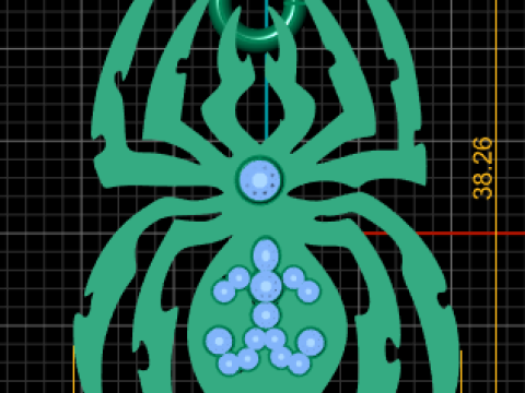 SPIDER GOLD PENDANT Model Cetak 3D
