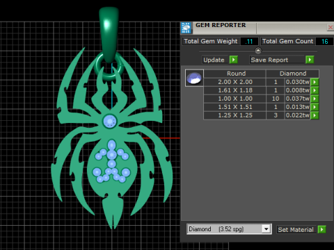 SPIDER GOLD PENDANT Model Cetak 3D