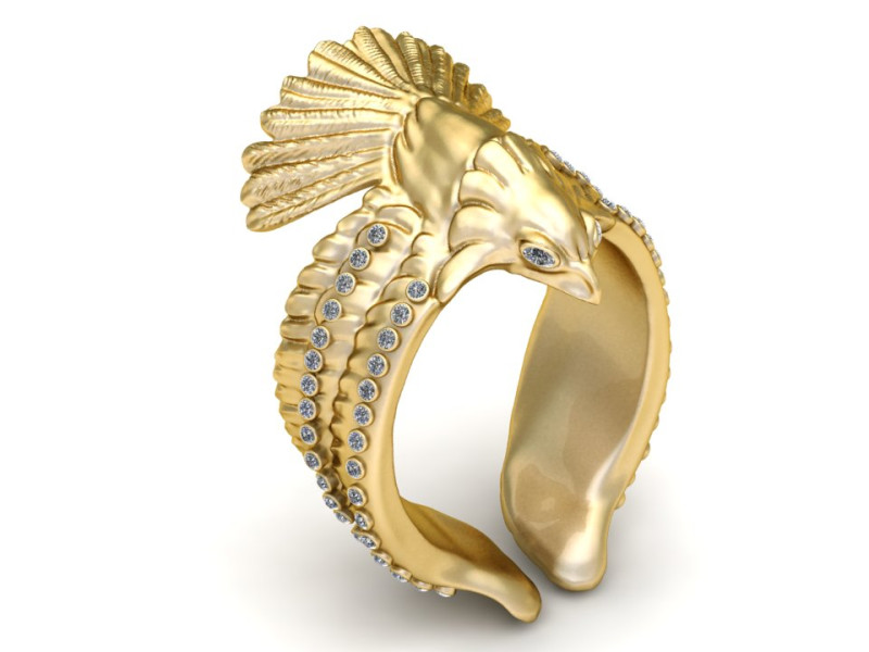 EAGLE GOLD PENDANT 3D Print Model .c4d .max .obj .3ds .fbx .stl .blend 