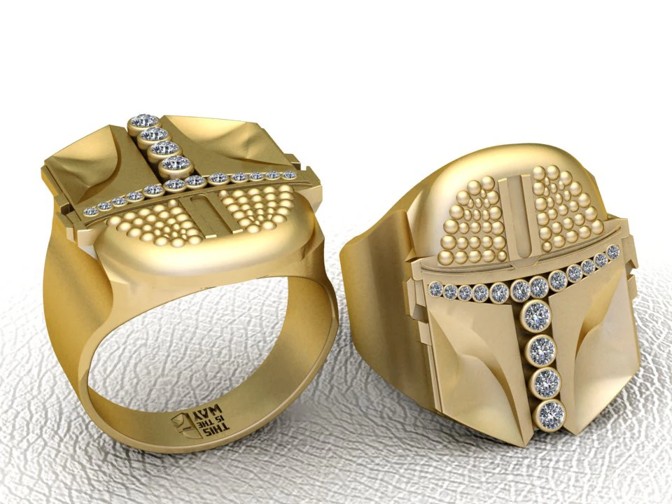 3D GOLD DIAMOUND RING 3D Print Model .c4d .max .obj .3ds .fbx .stl .blend