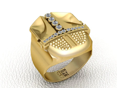 3D GOLD DIAMOUND RING 3D Print Model