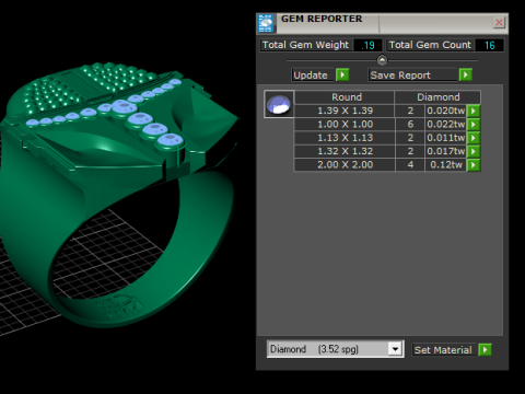 3D GOLD DIAMOUND RING 3D 프린트 모델