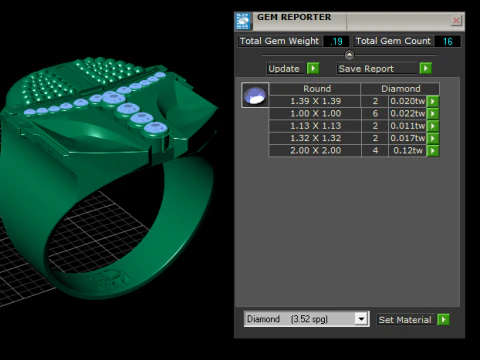 3D GOLD DIAMOUND RING 3D Print Model