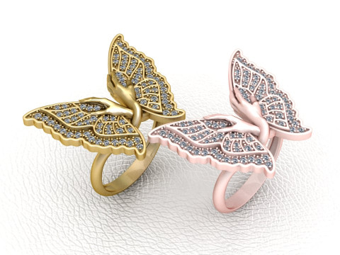 BUTTERFLY GOLD RING 3D 打印模型