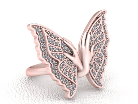 BUTTERFLY GOLD RING 3D 打印模型