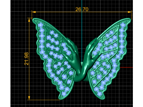 BUTTERFLY GOLD RING 3D 打印模型