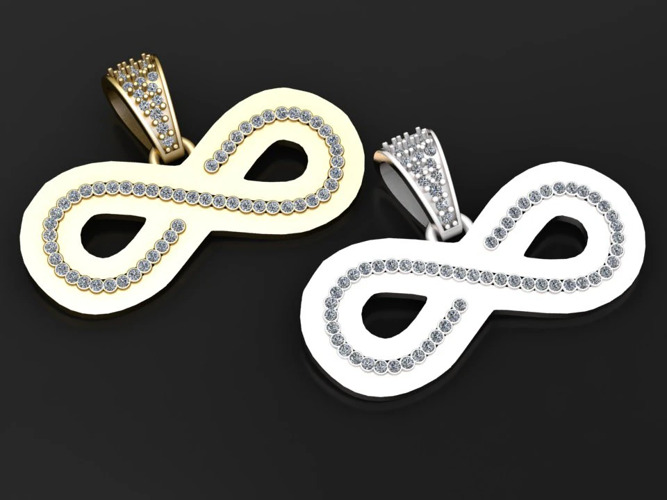 3D Gold Diamond Pendant 3D 3D Print Model .c4d .max .obj .3ds .fbx .stl .blend
