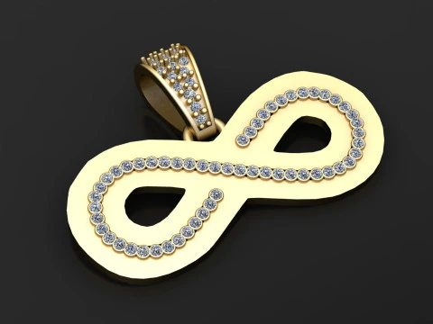 3D Gold Diamond Pendant 3D 3D Print Model