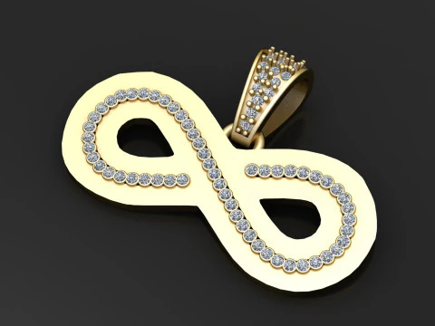 3D Gold Diamond Pendant 3D 3D Print Model