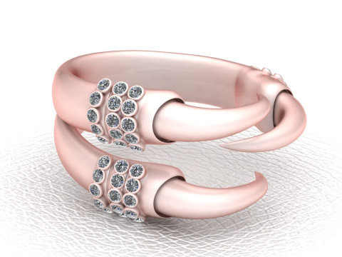 Nails Gold Ring 3D Printable Model Modèles 3D en vedette
