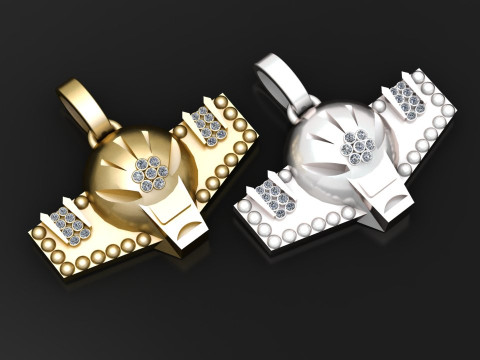 Faces Plane Pendant 3D Printable Model 3D 프린트 모델