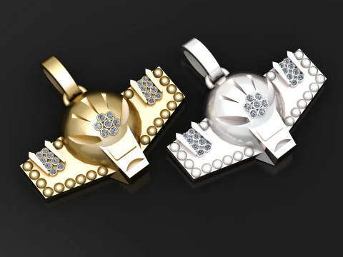 Modello stampabile 3D con ciondolo aereo Faces Modello di stampa 3D