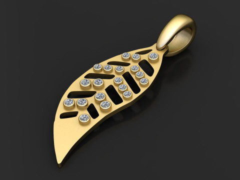 Leaves Diamond Pendant 3D Printable Model 3D Print Model