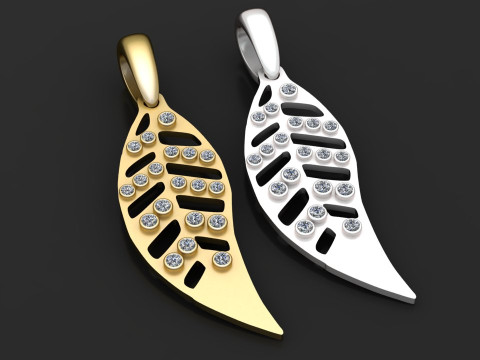 Leaves Diamond Pendant 3D Printable Model 3D Print Model