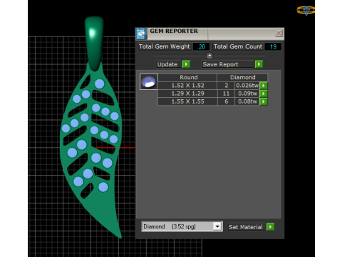 Leaves Diamond Pendant 3D Printable Model 3D Print Model