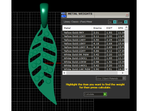 Leaves Diamond Pendant 3D Printable Model 3D Print Model