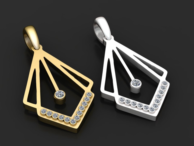 3D GOLD PENDANT Modello di stampa 3D .c4d .max .obj .3ds .fbx .stl .blend 