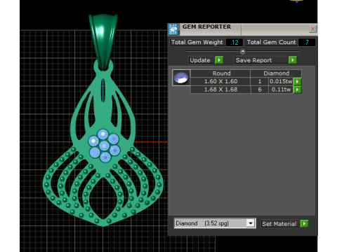 3D GOLD DIAMOUND PENDANT 3D 打印模型
