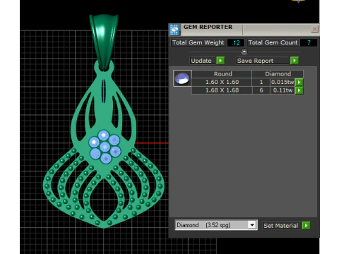 3D GOLD DIAMOUND PENDANT 3D Print Model