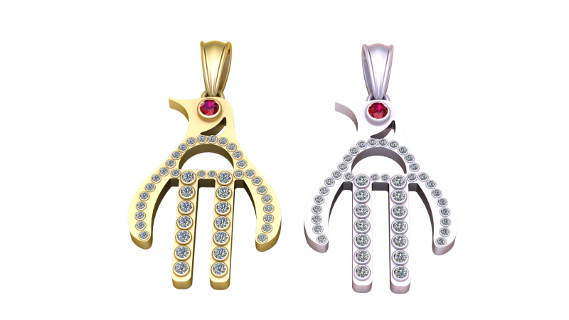 Men Gold Pendant 3D Baskı Modeli .c4d .max .obj .3ds .fbx .stl .blend 