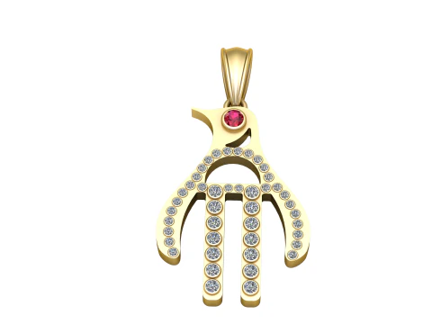 Men Gold Pendant 3D Print Model