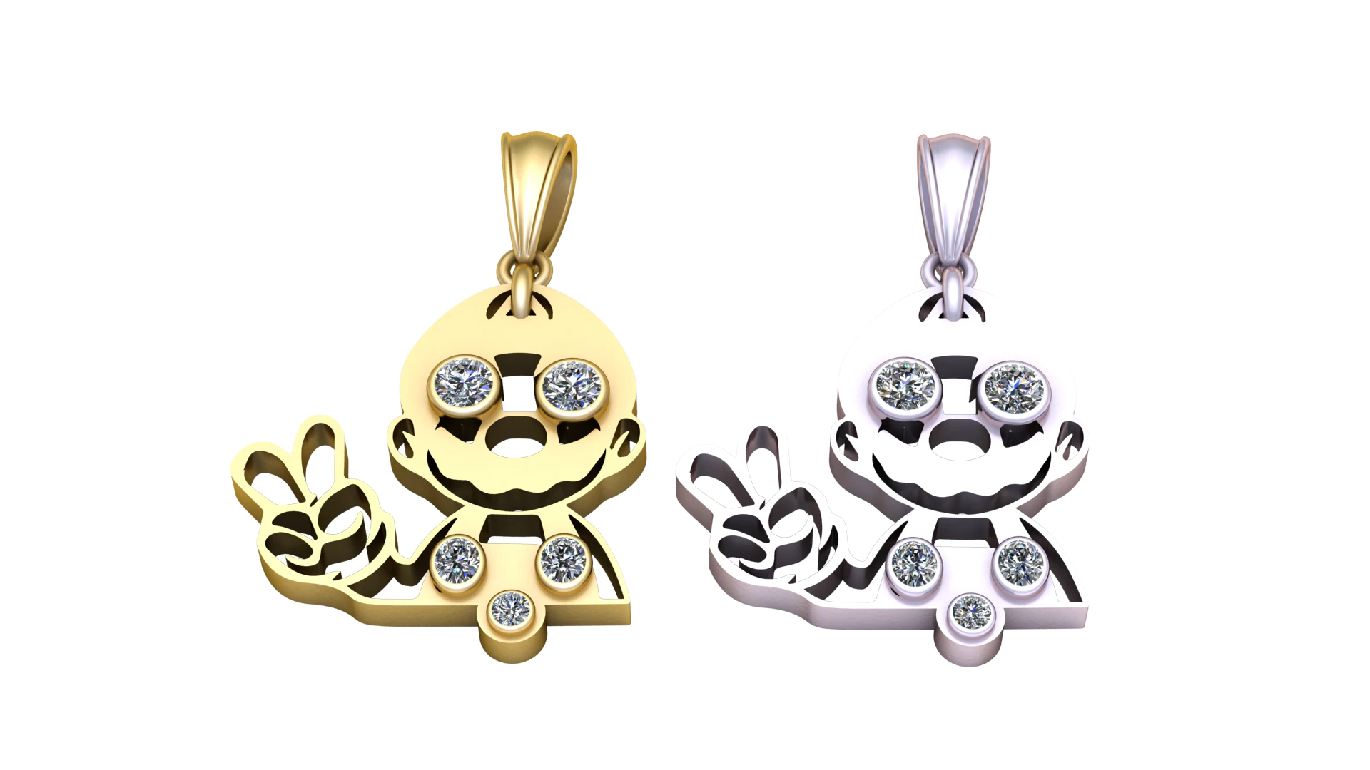 Men Faces Pendant 3D Print Model .c4d .max .obj .3ds .fbx .stl .blend 