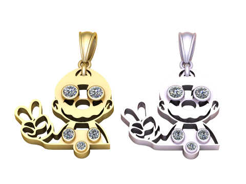 Men Faces Pendant 3D Baskı Modeli