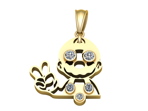 Men Faces Pendant Model Cetak 3D