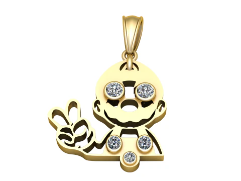 Men Faces Pendant 3D Print Model