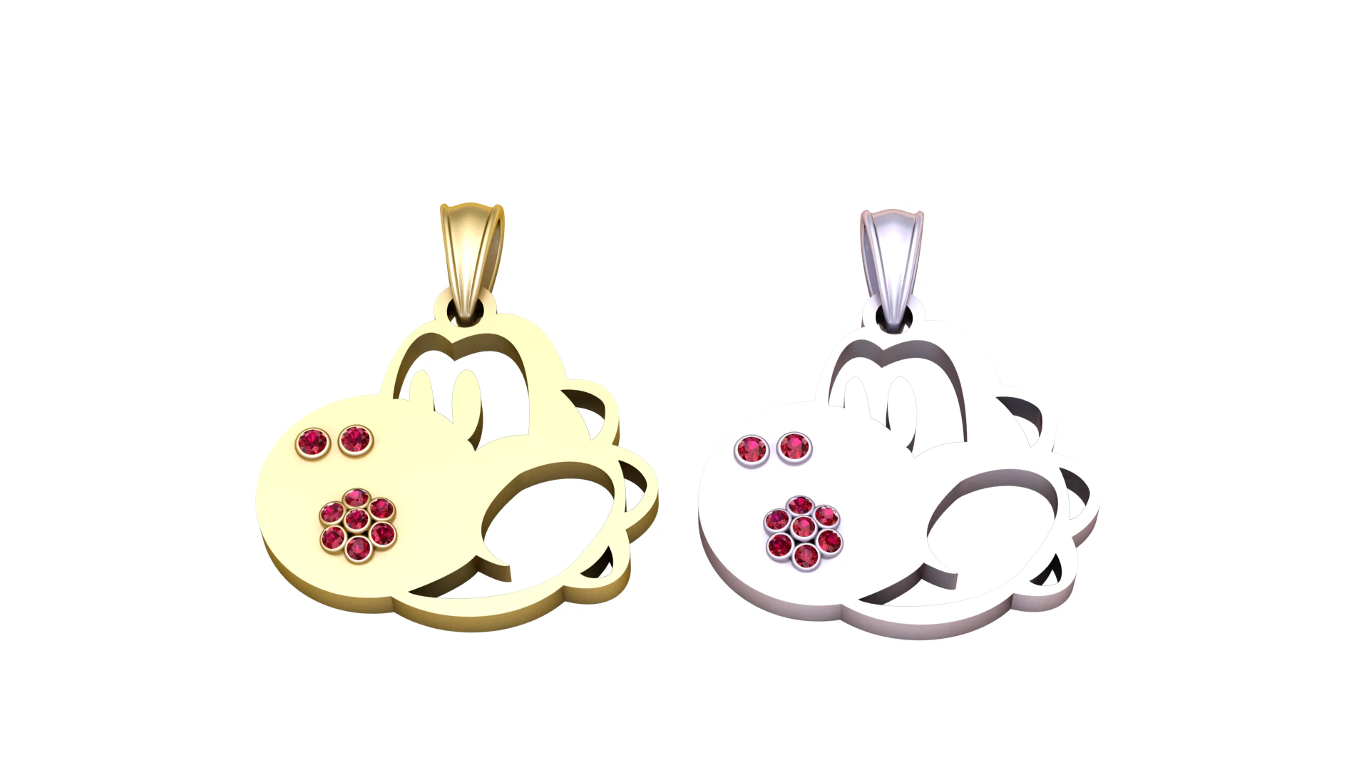 3D Gold Fish Pendant 3D Print Model .c4d .max .obj .3ds .fbx .stl .blend 