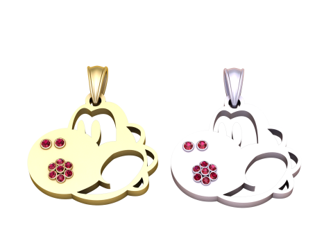 3D Gold Fish Pendant Modèles 3D en vedette