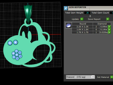 3D Gold Fish Pendant 3D Print Model