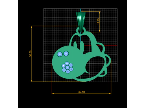 3D Gold Fish Pendant 3D Print Model