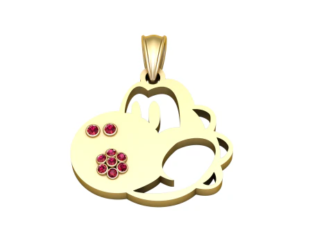 3D Gold Fish Pendant 3D Print Model