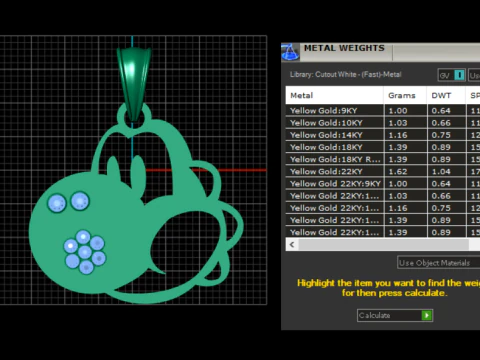 3D Gold Fish Pendant 3D Print Model