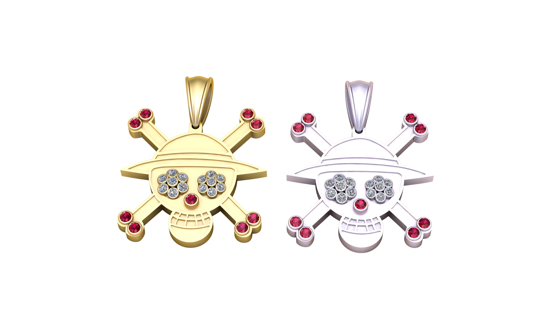 Skull Faces Pendant 3D Print Model .c4d .max .obj .3ds .fbx .stl .blend 
