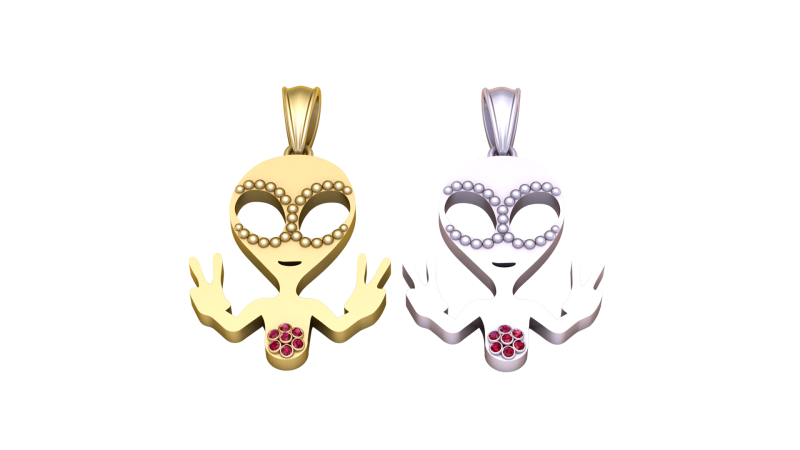 Skull Gold Pendant Modèles 3D en vedette .c4d .max .obj .3ds .fbx .stl .blend
