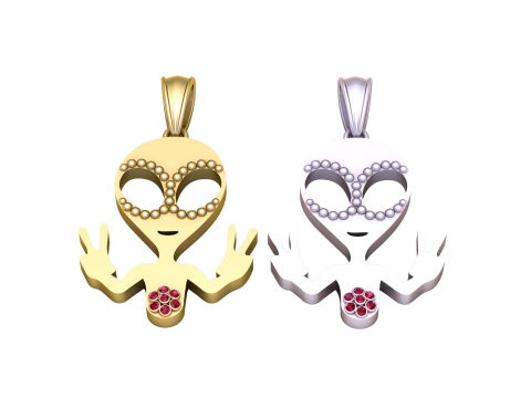 Skull Gold Pendant 3Dプリントモデル