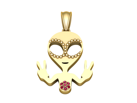 Skull Gold Pendant Modèles 3D en vedette