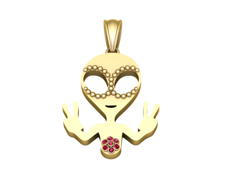 Skull Gold Pendant 3D Print Model