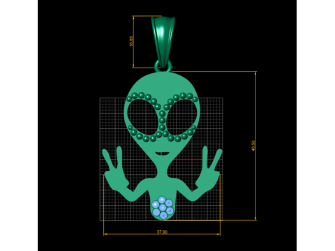 Skull Gold Pendant Modèles 3D en vedette