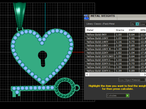 Heart Keys Pendant 3D Print Model