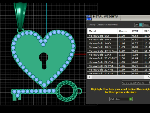 Heart Keys Pendant 3D Print Model