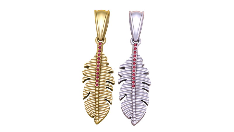 Leaves Flower Gold Pendant 3D Print Model .c4d .max .obj .3ds .fbx .stl .blend 