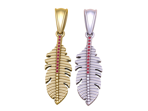 Leaves Flower Gold Pendant Model Cetak 3D