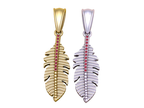 Folhas Flor Pingente De Ouro Modelo de Impressão 3D