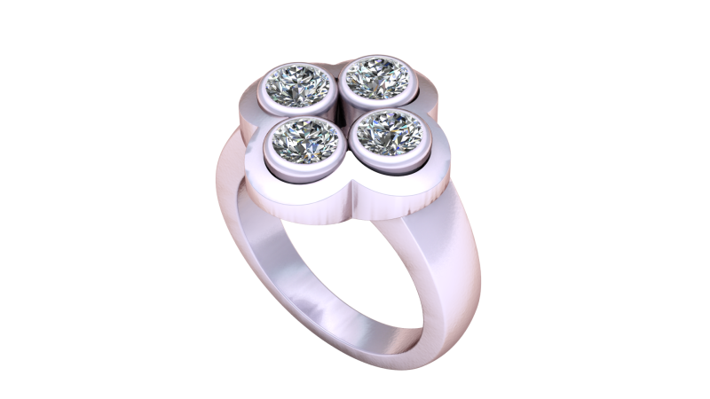 3D Gold Ring Model Cetak 3D .c4d .max .obj .3ds .fbx .stl .blend
