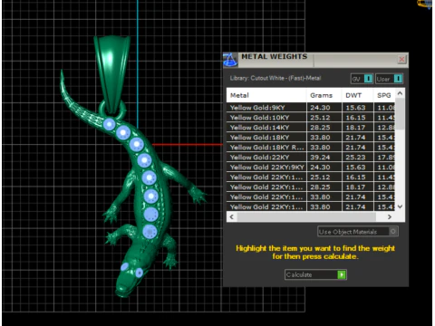 CIONDOLO ANIMALI IN ORO 3D Modello di stampa 3D